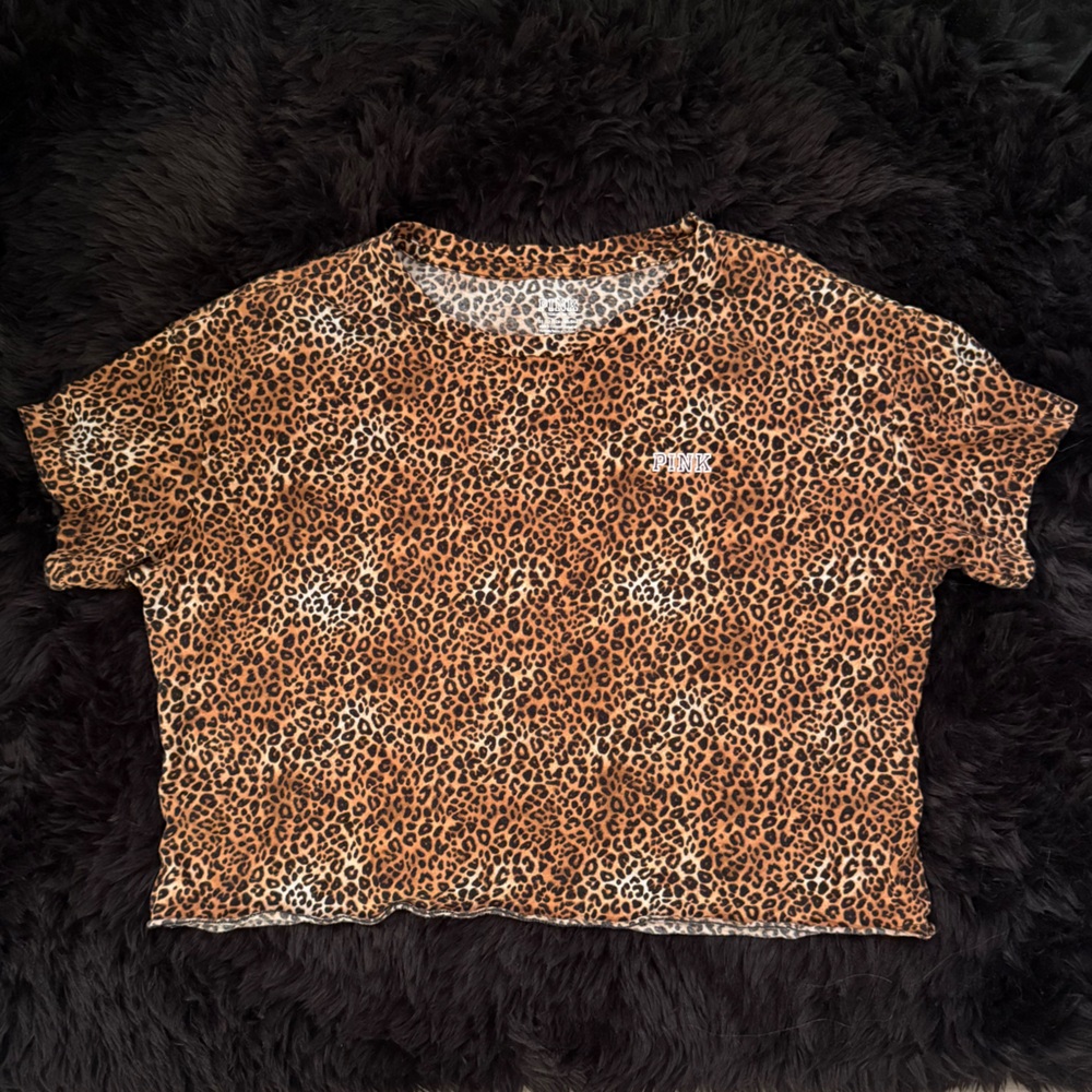 Victoria's Secret PINK Brown Leopard Cheetah Print Crop XS